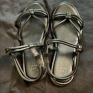 Elegant Black Strappy Sandals